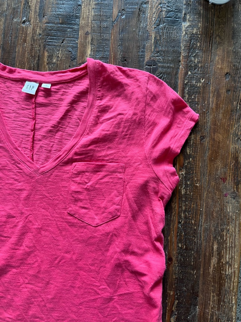 GAP Azalea Pink V-Neck Tee Dress Sz M - Picture 3 of 9